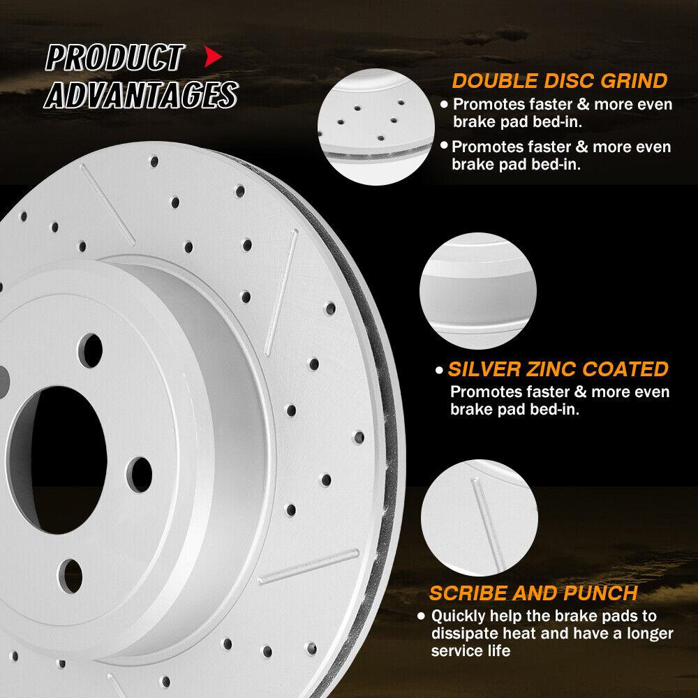 Front & Rear Drilled Rotors + Pads for Chevy Silverado 1500 GMC Sierra 1500 - YXPCARS