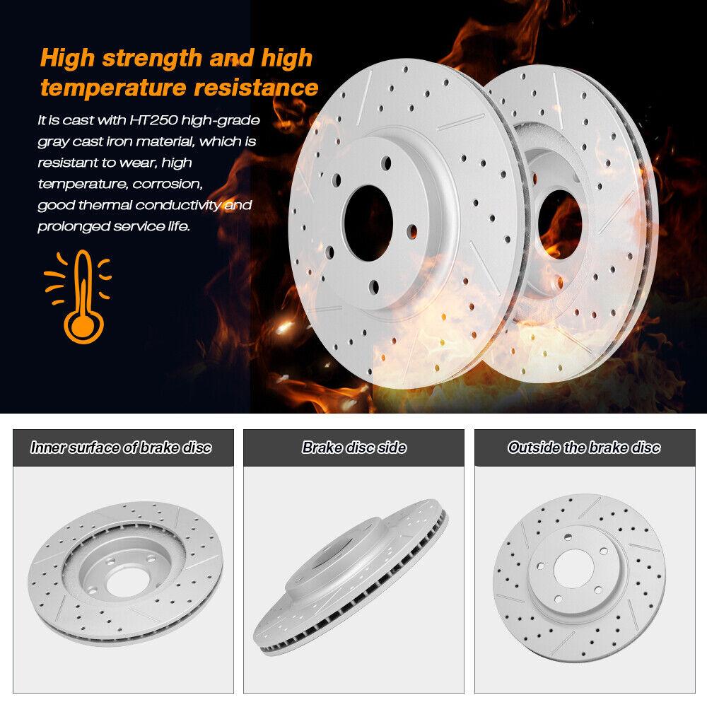 Front & Rear Drilled Rotors + Pads for Chevy Silverado 1500 GMC Sierra 1500 - YXPCARS