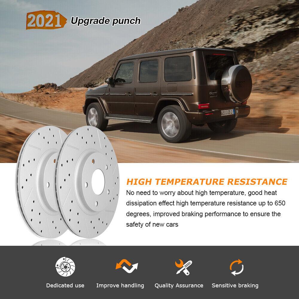 Front & Rear Drilled Rotors + Pads for Chevy Silverado 1500 GMC Sierra 1500 - YXPCARS