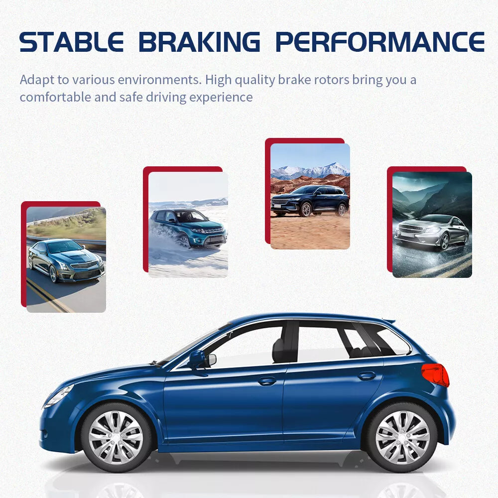 Front & Rear Drilled Rotors Ceramic Brake Pads for 2001-2006 2007 Toyota Sequoia