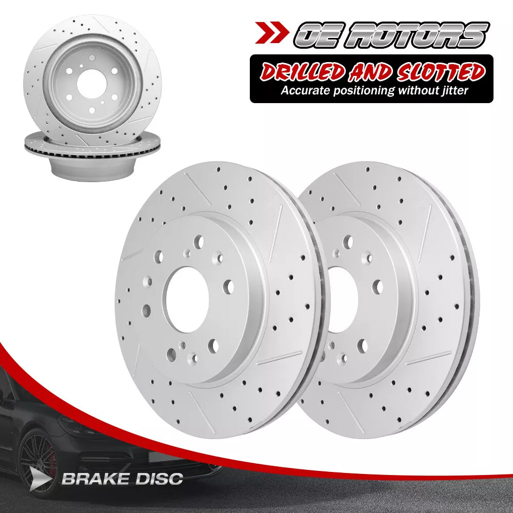 Front & Rear Drilled Disc Brake Rotors for Silverado Sierra Suburban 1500 Yukon