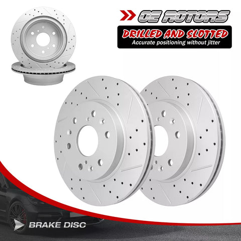 Front & Rear Drilled Disc Brake Rotors for Silverado Sierra Suburban 1500 Yukon