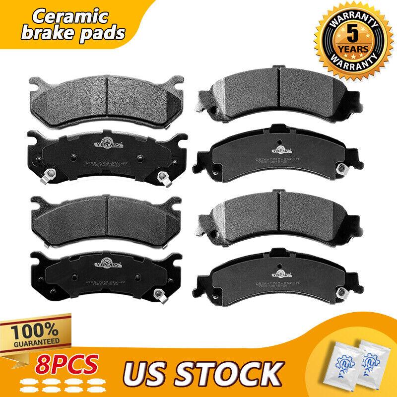 Front Rear Ceramic Brake Pads For Avalanche Silverado Suburban 1500 Tahoe Yukon - YXPCARS