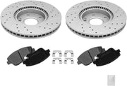 Front Brake Rotors Brake Pads and Replacement for HYUNDAI SONATA 2011-2015,KIA OPTIMA 2011-2016-Premium Drilled and Slotted ROTORS 11.81 inch (300mm) by DOT Certified Mechanic Reviewed!