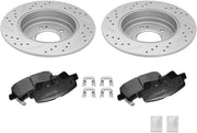 Rear Brake Rotor Brake Pads and Replacement for Kia Optima,Hyundai Azera,Hyundai Sonata-Drilled and Slotted ROTORS KITS 11.14 in / 283 mm by DOT Certified Mechanic Reviewed!