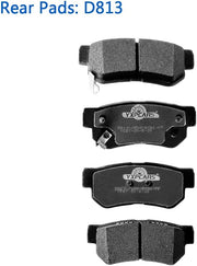 Ceramic Brake Pads For 2006/2007/2008 HYUNDAI AZERA,2006/2007/2008 SONATA 3.3L 6 Cyl,2009 AZERA To 6/09(Front & Rear/D1125+D813)