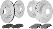 Brake Rotors & Brake Pads for ROGUE 2014,2015,2016,2017 Brake Kits-Drilled and Slotted ROTORS (11.65 inch Front and 11.49 inch Rear) with Ceramic Brake pads Are works great,Right Dimensions !