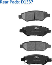 Ceramic Brake Pads For 2010 Cadillac Srx,2011/2012/2013/2014/2015/2016 Cadillac Srx,2011 Saab 9-4x Brake Kit(Front & Rear/D1422+D1337)
