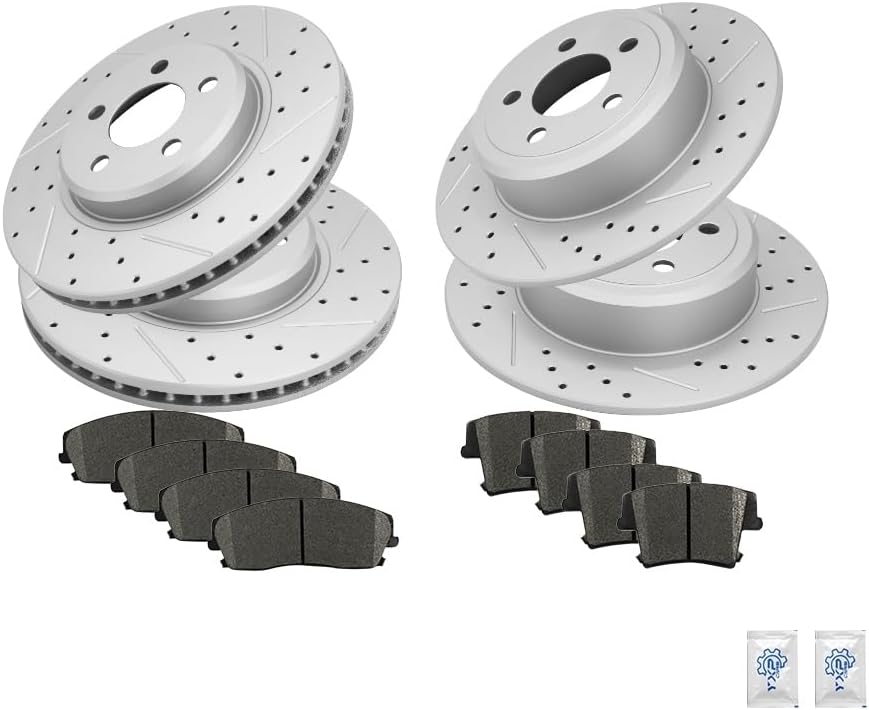 Brakes Rotors/Brake Pads for DODGE CHALLENGER,DODGE CHARGER,DODGE MAGNU-Premium Drilled and Slotted ROTORS, ASE Certified Mechanic Reviewed!