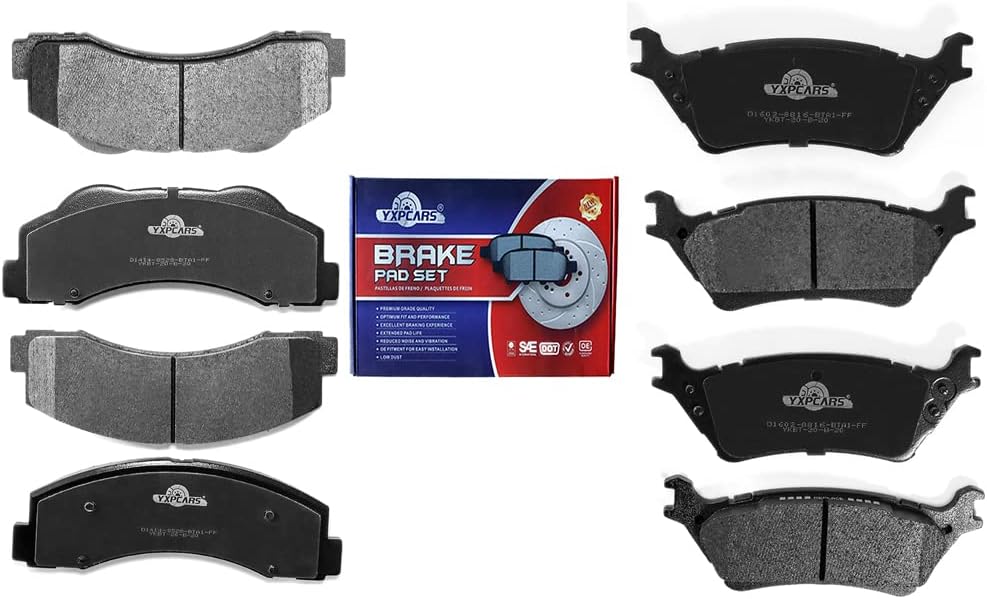 Ceramic Brake Pads for FORD F-150 2015 2016 2017/FORD F-150 Brake Pads 2012 2013 2014(Front and Rear)