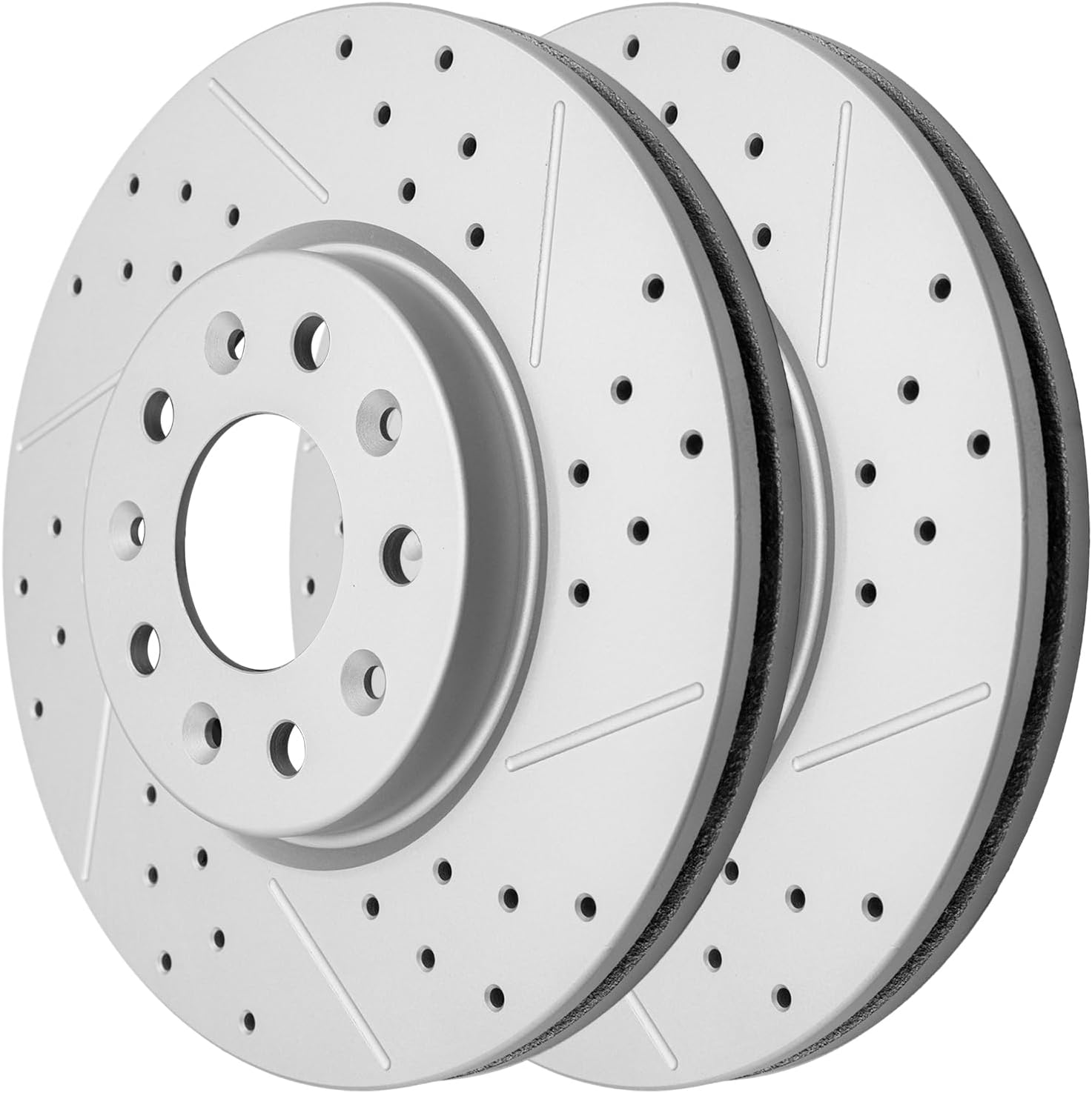 Front Drilled and Slotted Disc Brake Rotors for Buick Encore Gx 2020-2024/ Envista 2024/ Lacrosse 2017-2019/ Regal Sportback 2018-2020 Fwd/Regal Tourx 2018-2019/ Verano 2012-2017 (300.0 mm)