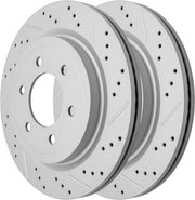 Rear Drilled and Slotted Disc Brake Rotors for Lincoln Navigator 2018-2021, for Ford Expedition 2018-2021, for Ford Lobo F-150 2018-2020 EPB (336.0 mm)