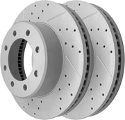 Front Drilled and Slotted Disc Brake Rotors for Dodge Ram 2500 3500 2009-2010, for Ram 1500 2012 Tradesman Hd 8 Lug, for Ram 2500 3500 2011-2025