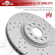 Ceramic Front Brakes Pad and Rotors Drilled Slotted Vented Replacement Disc Brake Kits for Gmc Savana Sierra 2500/ Sierra 1500 2500 Hd/Sierra 1500 2500 Hd Classic/Yukon Xl