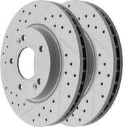 Front Drilled and Slotted Disc Brake Rotors Replacement for Hyundai Elantra 2007-2008/ Elantra Sedan 2009-2010
