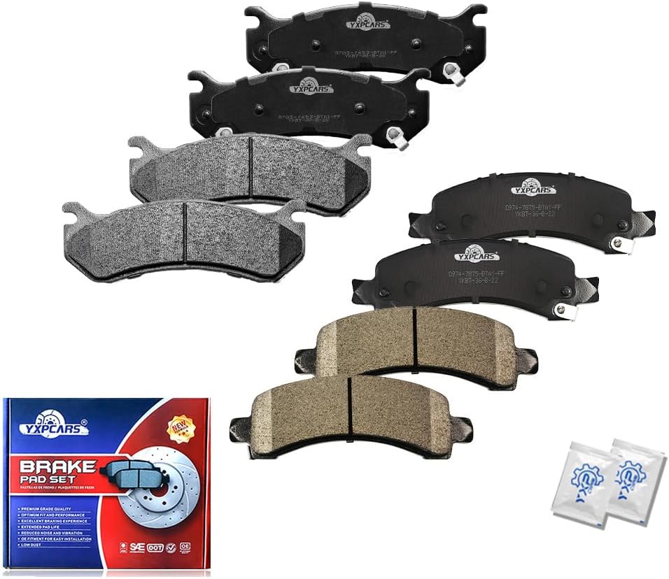 Brake Replacement for 2003 2004 2005 2006 2007 2008 Cadillac Escalade Avalanche Express Suburban Tahoe GMC Savana Yukon Brake Pads Are Right Dimensions by DOT Certified Mechanic Reviewed!