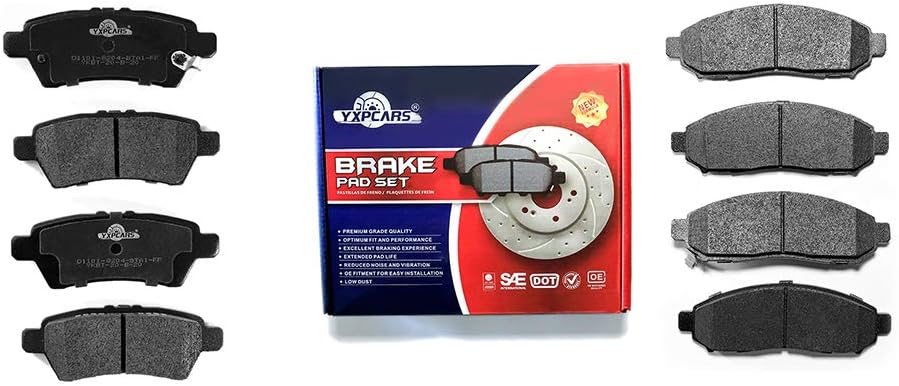 Front & Rear Ceramic Brake Pads D1094,D1101 for PATHFINDER 2008-2012 V6 4.0L Only/PATHFINDER 2005-2007 All Models/XTERRA 2006-2007 All Models