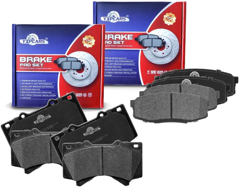 Vehicle Brake Pad for 2007 2008 2009 2010 2011 2012 2013 2014 2015 2016 2017 2018 2019 Sequoia Tundra Brake Pads Are Works Great,Right Dimensions by DOT Certified Mechanic Reviewed!