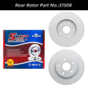 Brakes Rotors Brake Pads Kit for SCION XB 2008/2009/2010/2011/2012/2013/2014/2015-Premium Drilled and Slotted ROTORS, ASE Certified Mechanic Reviewed!