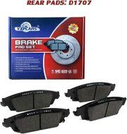 Ceramic Brake Pads For CADILLAC ESCALADE/ESV 2015-2019/CHEVROLET SILVERADO 1500/SUBURBAN 2014-2019/TAHOE 2015-2019/GMC SIERRA 1500/YUKON 2015-2019(Front & Rear D1363+D1707)