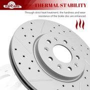 Ceramic Front Brakes Pad and Rotors Drilled Slotted Vented Disc Brake Kits for Buick Envision 2016-2018/ Lacrosse 2017-2019/ Regal Sportback Tourx 2018-2020, Equinox 2018-2020, Terrain 2018-2021