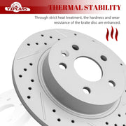 Ceramic Rear Brakes Pad and Rotors Drilled Slotted Solid Replacement Disc Brake Kits for Buick Encore 2013-2017, for Chevry Cruze Limited 2016/ Cruze 2011 2012 2013 2014 2015/ Sonic Trax 2013-2017