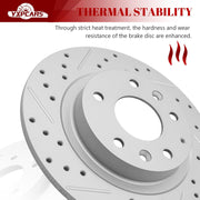Ceramic Rear Brakes Pad and Rotors Drilled Slotted Solid Replacement Disc Brake Kits for Mazda 3 2014/3 2015-2016 2.0L/ 3 2017-2018 Except EPB/Cx-3 2016-2020 Fwd/ 3 Sport 2014-2018 Gs Gx