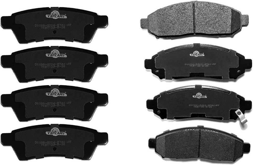 Front & Rear Ceramic Brake Pads D1094,D1100 for NISSAN FRONTIER 2005-2017 6 Cylinder Models/NISSAN XTERRA 2005-2015 All Models/SUZUKI EQUATOR 2009-2012 6 Cylinder Models