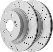 Rear Drilled and Slotted Disc Brake Rotors Replacement for Mercedes-Benz E320/ E350/ E400/ E500/ E550/ CLS400 / CLS500/ CLS550/ Glk250/ Glk350