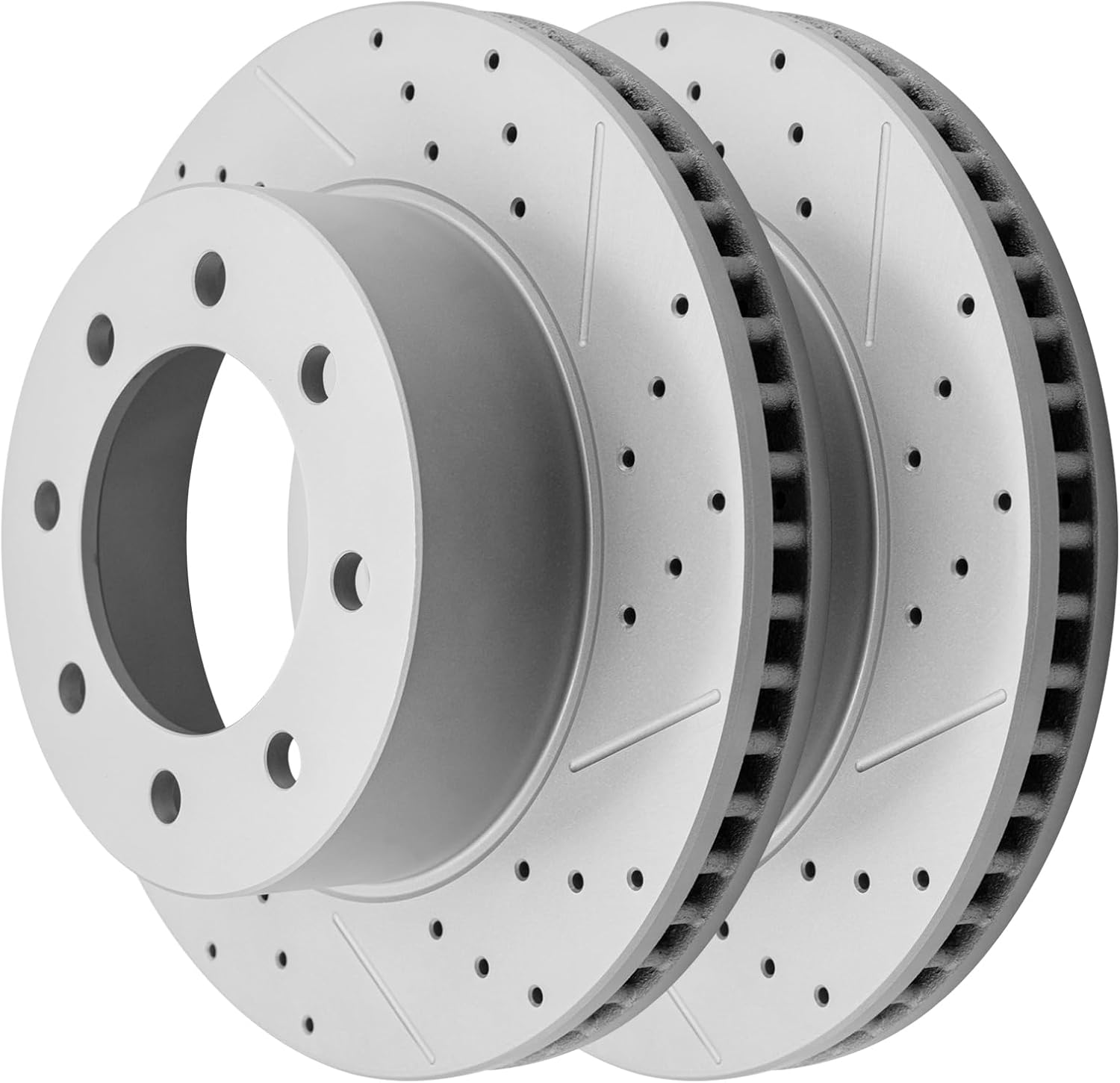 Front Drilled and Slotted Disc Brake Rotors for Dodge Ram 1500 2006 8 Lug Except Srt-10, for Dodge Ram 1500 2007-2008 8 Lug, for Dodge Ram 2500/3500 2003 2004-2008, for Dodge Ram 3500 2005-2008