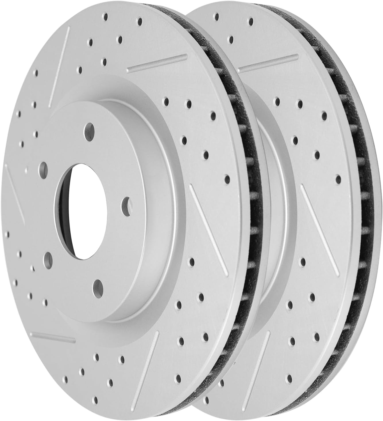Front Drilled and Slotted Disc Brake Rotors Replacement for Nissan Rogue 2008 2009 2010 2011 2012 2013/ Rogue Select 2014-2015/ Sentra 2007-2012 Se-R