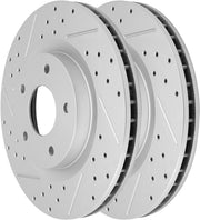 Front Drilled and Slotted Disc Brake Rotors Replacement for Nissan Rogue 2008 2009 2010 2011 2012 2013/ Rogue Select 2014-2015/ Sentra 2007-2012 Se-R