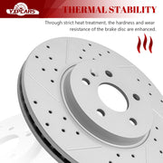 Ceramic Front Brakes Pad and Rotors Drilled Slotted Vented Disc Brake Kits for Chevy Trax 2013-2017, for Buick Encore 2013-2017