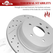 Ceramic Rear Brakes Pad and Rotors Drilled Slotted Vented Replacement Disc Brake Kits for Infiniti Ex35/ Ex37/ G25/ M35/ M45/ Q40/ Qx50, for Nissan 370Z/ Maxima