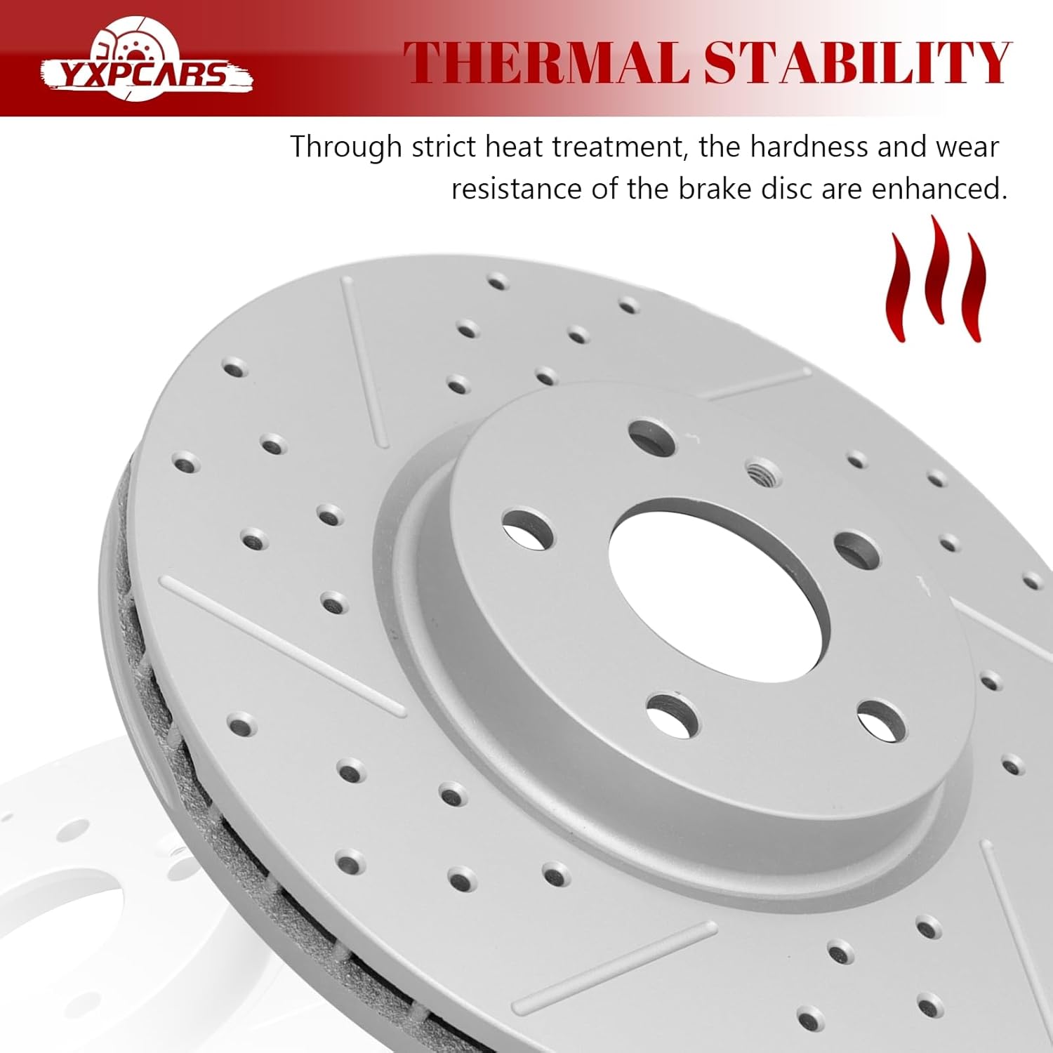 Front & Rear Drilled Slotted Rotors and Ceramic Disc Brake Pads Kit for Ford Fusion 2013 2014 2015 2016 20107 2018 2019 2020 Except Energi, for Lincoln Mkz 2013-2016 Hybrid