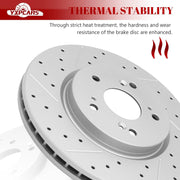 Ceramic Front Brakes Pad and Rotors Drilled Slotted Vented Replacement Disc Brake Kits for Honda Accord Crosstour 2010/ Crosstour 2013-2015/ Cr-V 2007-2011, for Acura Rdx 2007-2012