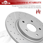 Ceramic Rear Brakes Pad and Rotors Drilled Slotted Solid Disc Brake Kits for Dodge Grand Caravan 2017 - 2020/ Journey 2014 2020, for Volkswagen Routan 2012-2014 (328mm)