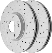 Front Drilled and Slotted Disc Brake Rotors for Kia Sedona 2015-2021