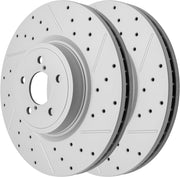 Front Drilled and Slotted Disc Brake Rotors Replacement for Subaru Legacy 2008 3.0L/ Subaru Legacy 3.0 R Limited 2009 3.0L (With 18