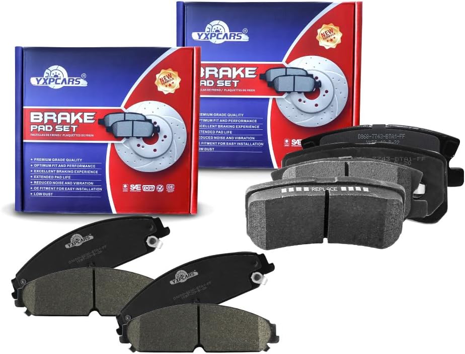 Vehicle Brake Pad for 2013 2014 Chrysler 200 Dodge Avenger Brake Pads(11.89 Inch Rear Rotor and 13.38 Inch Front Rotor) Are Works Great,Right Dimensions by DOT Certified Mechanic Reviewed!