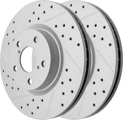 Front Drilled and Slotted Disc Brake Rotors Replacement for Subaru Impreza 2017 2018 2019 2020 2021 2022 2023