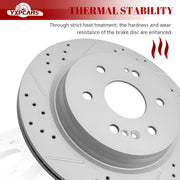 Ceramic Rear Brakes Pad and Rotors Drilled Slotted Vented Replacement Disc Brake Kits for Cadillac Escalade 2021-2024/ Escalade Esv 2021 2022 2023 2024