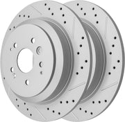 Rear Drilled and Slotted Disc Brake Rotors Replacement for Acura MDX 2014 2015 2016 with 12.99 inch