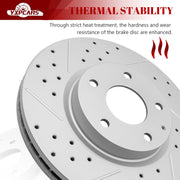 Ceramic Front Brakes Pad and Rotors Drilled Slotted Vented Disc Brake Kits for Mazda 6 2014-2018