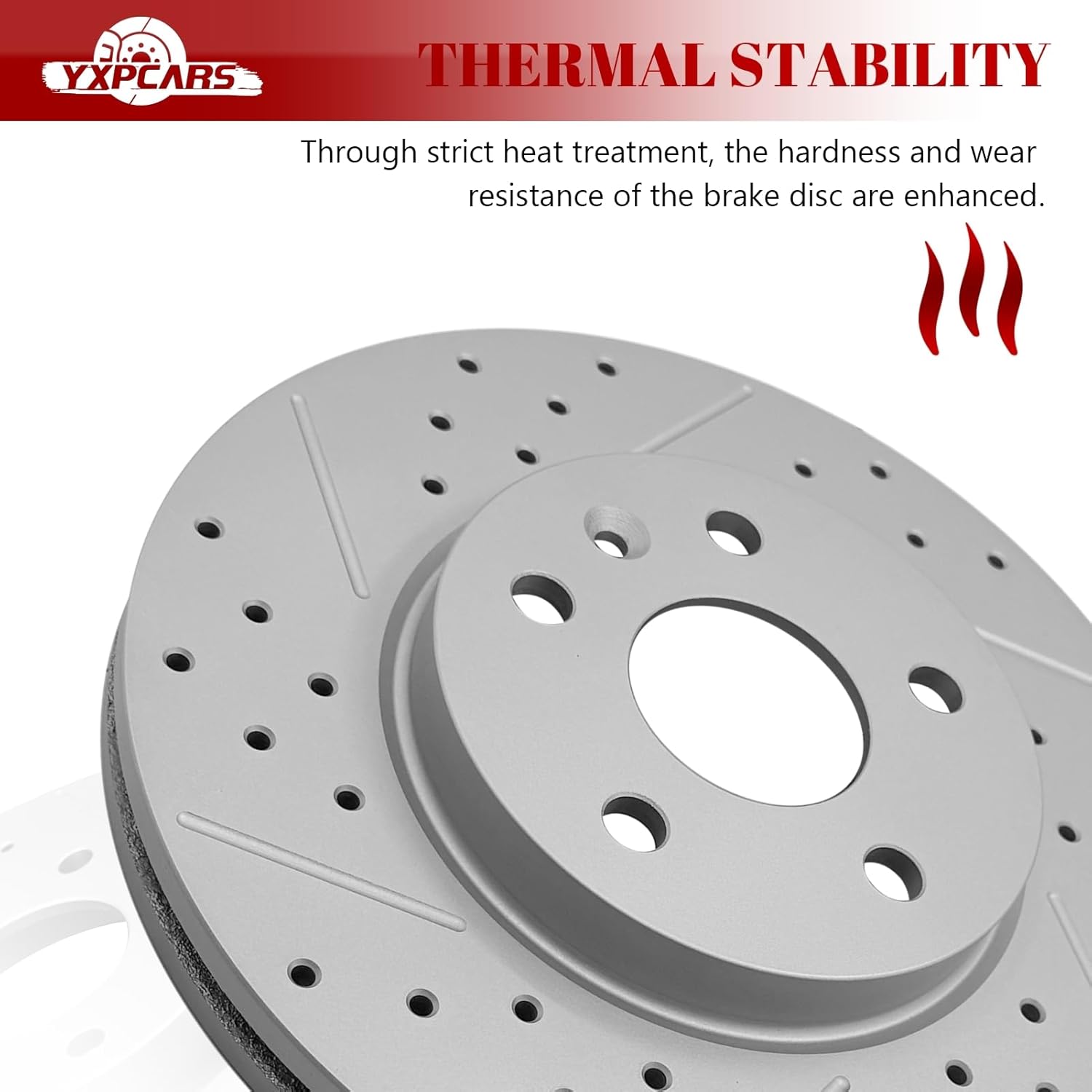 Ceramic Front Brakes Pad and Rotors Drilled Slotted Vented Disc Brake Kits for Chevy Cruze Limited 2016/ Cruze 2011-2015, Sonic 2012-2017