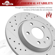 Ceramic Rear Brakes Pad and Rotors Drilled Slotted Solid Replacement Disc Brake Kits for Audi A4 Quattro 2009-2016/ A5 2010 2011 2012 2013 2014/ A5 Quattro 2008-2017/ Allroad 2013-2015 2016