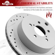 Ceramic Rear Brakes Pad and Rotors Drilled Slotted Vented Replacement Disc Brake Kits for Subaru Forester 2.0L 2014 2015 2016 2017 2018