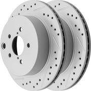 Rear Drilled and Slotted Disc Brake Rotors Replacement for Subaru Forester 2014 2015 2016 2017 2018 Vented; 2.0L