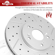 Ceramic Front Brakes Pad and Rotors Drilled Slotted Vented Replacement Disc Brake Kits for Acura Cl 2001-2003/ Tl 1999-2003/ Tsx 2004-2010, for Honda Accord 2008-2011 Ex Or Ex-L
