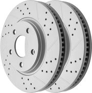 Front Drilled and Slotted Disc Brake Rotors Replacement for Buick Allure Lacrosse Terraza, for Pontiac Grand Prix Montana, for Saturn Relay 2005, for Chevy Uplander 2005